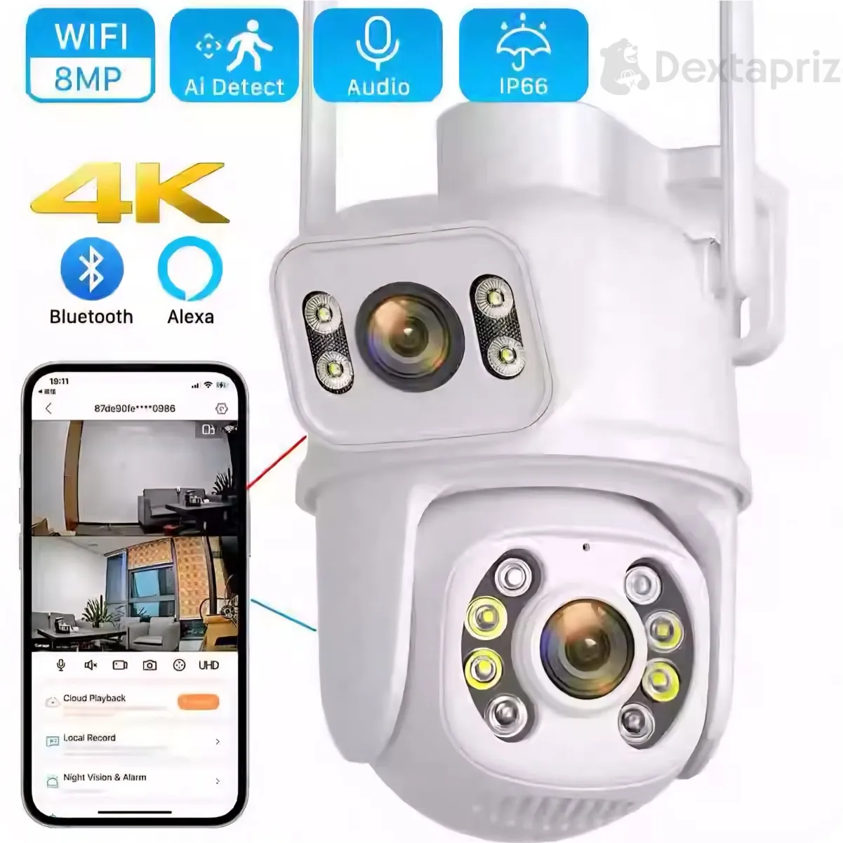 CC-TV Security 4K WiFi IP Camera – Outdoor PTZ (IP66) with AI Detection