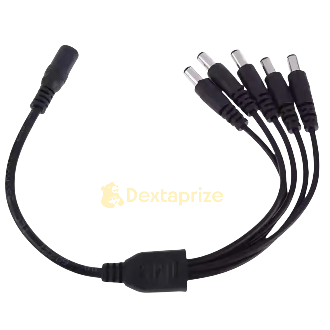 CCTV DC Power Splitter Cable (1 to 5) – Security Camera Power Cord