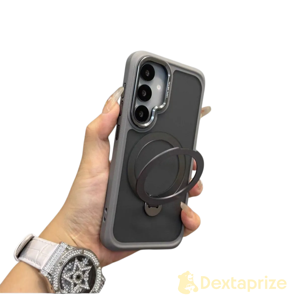 Magnetic Ring Holder Shockproof Phone Case with Wrist Strap